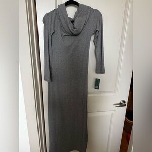 Elegant Gray Long Sleeve Dress